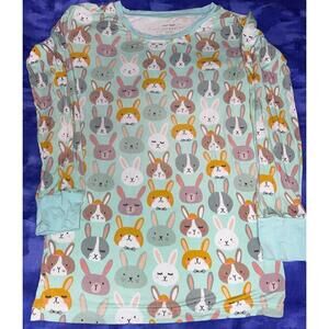 Little Sleepies Rad‎ Rabbits 12/14 Pajama Shirt VGUC